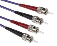 536-6456 RS PRO ST to ST Simplex Multi Mode OM3 Fibre Optic Cable, 50/125μm, Purple, 10m