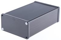 1455n1602bk Hammond 1455 Series Black Aluminium Enclosure, IP54, Black Lid, 160 x 103 x 53mm