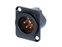 nc4md-lx-b Neutrik Cable Mount XLR Connector, Male, 50 V, 4 Way, Gold Plating