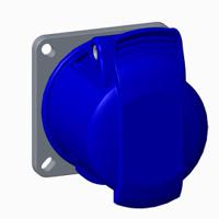 2cma193156r1000 Amphenol Industrial, 2CMA1 IP44 Blue Panel Mount 3P+N+E Industrial Power Socket, Rated At 16A, 250 V