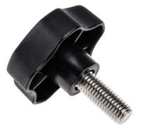 702-7658 RS PRO Black Multiple Lobes Clamping Knob, M12, Threaded Stud