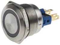 811-8550 RS PRO Illuminated Push Button Switch, Momentary, Panel Mount, 22mm Cutout, SPDT, White LED, 250V ac, IP65, IP67
