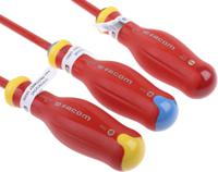 modat1ve Facom Phillips; Pozidriv; Slotted Insulated Screwdriver Set, 8-Piece