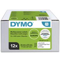 2093095 Dymo White Black Print Label, 32mm Width, 57mm Height, 1000Per Roll Qty