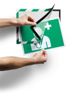 4944131 Durable DURAFRAME® SECURITY Green/White A4 Smooth and rigid Information Frame, 375mm Height, 236mm Width