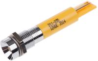 211-235 RS PRO Yellow Panel Mount Indicator, 12V dc, 8mm Mounting Hole Size, Solder Tab Termination