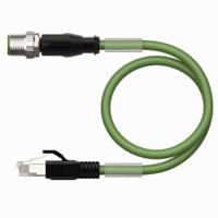 rssd-rj45s-4416-05m TurckRSSD-RJ45S-4416, 500mm Cat5e, Green M12 to Male RJ45 Male, Aluminium foil with a braided tin-plated copper wire