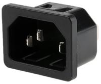 61004315 Schurter C14 Snap-In IEC Connector Male, 10A, 250 V