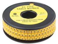 812-0953 RS PRO Slide On Cable Markers, Black on Yellow, Pre-printed "6", 3.6 → 7.4mm Cable