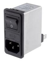 fn286-2-06 Schaffner 2A, 250 V ac Male Snap-In IEC Filter 2 Pole FN286-2-06, Faston 2 Fuse