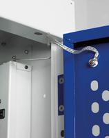 113-4507 RS PRO 10 Door Vented Mild Steel Blue Laptop Charging Locker, 1800 mm x 450 mm x 450mm