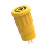 3295-j Electro PJP Yellow Female Banana Socket, 4 mm Connector, Press Fit Termination, 25A, 1kV, Nickel Plating