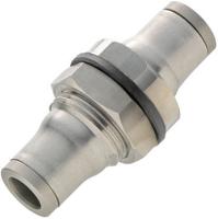 3816-10-00 Legris LF3800 Series Bulkhead Tube-to-Tube Adaptor, Push In 10 mm to Push In 10 mm, Tube-to-Tube Connection Style