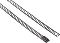 121-630 RS PRO Cable Tie, Ladder, 610mm x 7 mm, Metallic 316 Stainless Steel, Pk-100