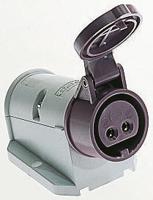 1832 MENNEKES IP44 Purple Wall Mount 3P Right Angle Socket, Rated At 16A, 20 → 25 V