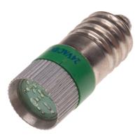 204-760 RS PRO Green LED Indicator Lamp, 24V ac/dc, E10 Base, 10mm Diameter, 170/160mcd