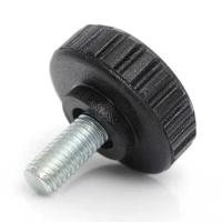 188-867 RS PRO Black Thermoplastic Thumbscrew Clamping Knob, M5 x 10, Threaded Mount