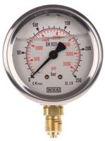 9626951 WIKA G 1/4 Analogue Pressure Gauge 250bar Bottom Entry 63mm Outside Diameter