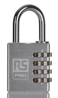 196-3973 RS PRO Combination Aluminium Combination Padlock, 6mm Shackle, 40mm Body