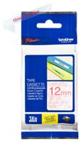 tze-132 Brother Red on Clear Label Printer Tape, 8 m Length, 12 mm Width
