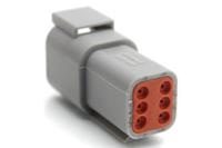 atm04-6p Amphenol Industrial, ATM Automotive Connector Socket Grey Cable Mount 6 Way, Crimp Termination ATM04-6P
