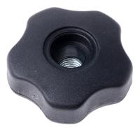 702-7623 RS PRO Black Multiple Lobes Clamping Knob, M12, Threaded Through Hole