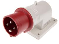 2421696 Scame IP44 Red Wall Mount 3P + E Right Angle Industrial Power Plug, Rated At 16A, 415 V