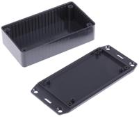 1591bsflbk Hammond 1591 Series Black ABS Enclosure, IP54, Flanged, Black Lid, 112 x 62 x 27mm