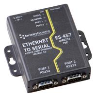 es-457 Brainboxes Serial Device Server, 1 Ethernet Port, 2 Serial Port, RS232 Interface, 1Mbit/s Baud Rate