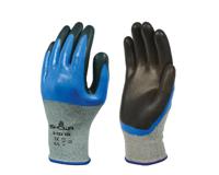shos376 Showa S-TEX 376 Grey 13 Gauge Hagane Coil (Stainless Steel/Polyester) Polyester, Stainless Steel Glove, Size 10, Nitrile