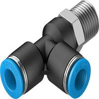 qstl-14-8 Festo QSTL Series T Fitting, R 1/4 Male to 8 mm, Threaded-to-Tube Connection Style, 153121