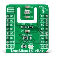 mikroe-4892 MikroElektronika Temperature and Humidity 18 Click Temperature & Humidity Sensor Add On Board for HS3003 MikroBus