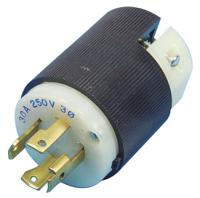 hbl2721 Hubbell USA Mains Plug, 30A Black, White, Cable Mount Nylon Screw, 250 V
