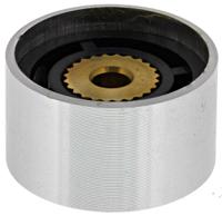 499-999 RS PRO 22mm Silver Potentiometer Knob for 4mm Shaft Splined