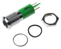 848-4510 RS PRO Green Panel Mount Indicator, 110V ac, 14mm Mounting Hole Size, Faston, Solder Lug Termination, IP67