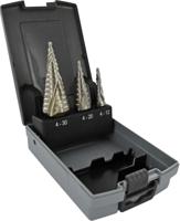 11448570001 Tivoly 3-Piece Cone Cutter Set for Steel, 30mm Max, 4mm Min, HSS Bits