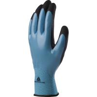 vv636bl08 Delta Plus VV636BL Black, Blue Polyamide Work Gloves, Size 8, Nitrile Coating