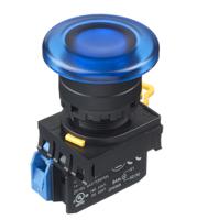 yw1l-m4e10q4s Idec YW Series Illuminated Push Button Complete Unit, Panel Mount, 22mm Cutout, SPST, IP65