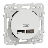 s520401 Schneider Electric White USB Socket, 2.4A