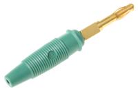 972518704 Hirschmann Test & Measurement Green Male Banana Plug, 4 mm Connector, Solder Termination, 32A, Gold Plating