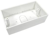 286-2972 RS PRO White ABS Back Box,  Surface Mount, 2 Gangs, 145 x 86 x 45mm