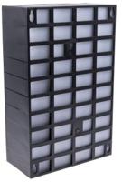 877-6812 RS PRO 40 Drawer Unit, Plastic, 420mm x 270mm x 130mm, Black