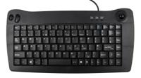 136-9673 RS PRO Wired USB Trackball Mini Keyboard, QWERTY (UK), Black