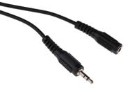 742-4557 RS PRO Male 3.5mm Stereo Jack to Female 3.5mm Stereo Jack Aux Cable, Black, 2m