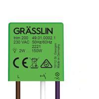 490100021 Grasslin 1 Gang Push Button Dimmer Switch, 230V ac, 150W