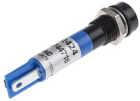 212-424 RS PRO Blue Panel Mount Indicator, 12V, 8mm Mounting Hole Size, Solder Tab Termination, IP67