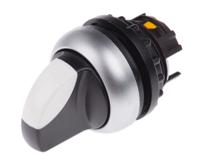 78635850-m22-wkm22-a Eaton RMQ Titan Series 2 Position Selector Switch Head, 22mm Cutout, Black/White Handle