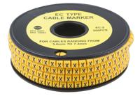 812-1041 RS PRO Slide On Cable Markers, Black on Yellow, Pre-printed "X", 3.6 → 7.4mm Cable