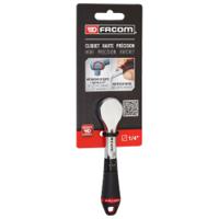r181pb Facom R.181PB 1/4 in Square Ratchet with Bi-material Elastomer Handle, 121.2 mm Overall