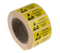 364-3571 RS PRO Yellow Paper ESD Label, Attention-Text 38 mm x 16mm